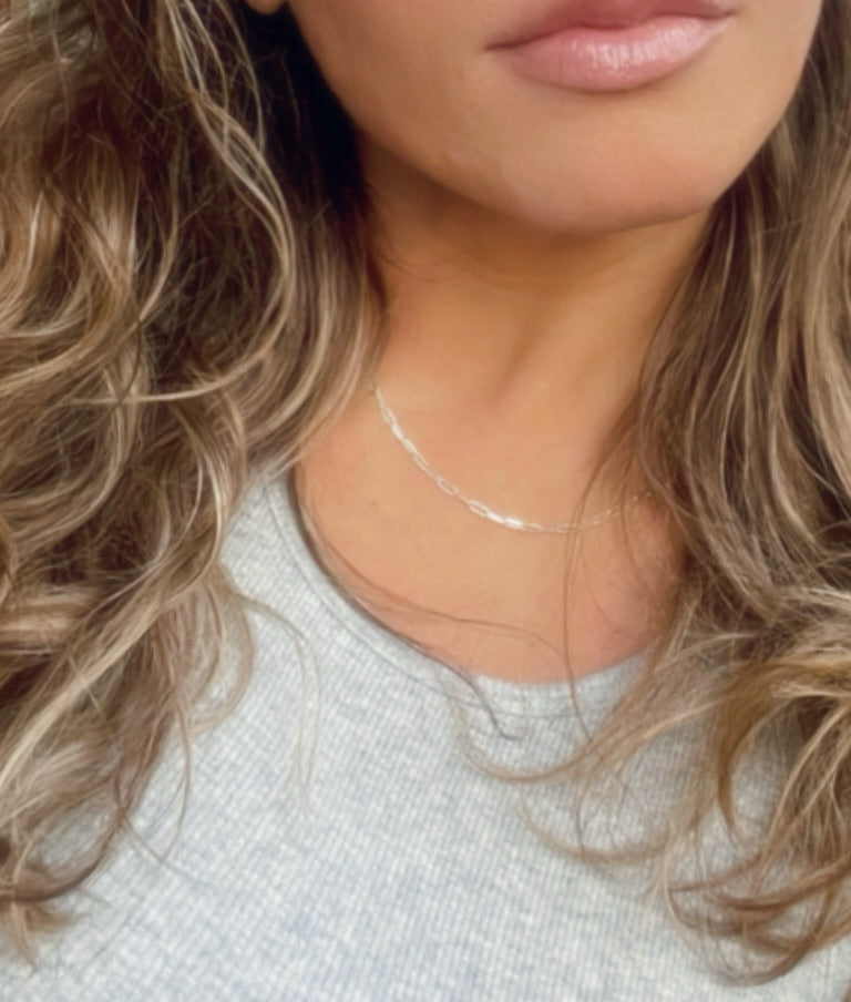 Silver Paperclip Chain Necklace