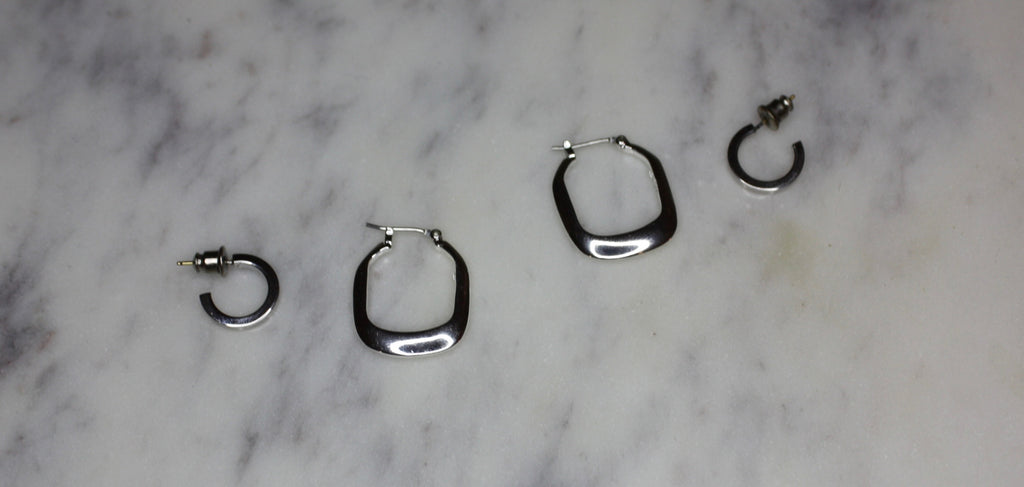 Sterling Silver Square Hoops