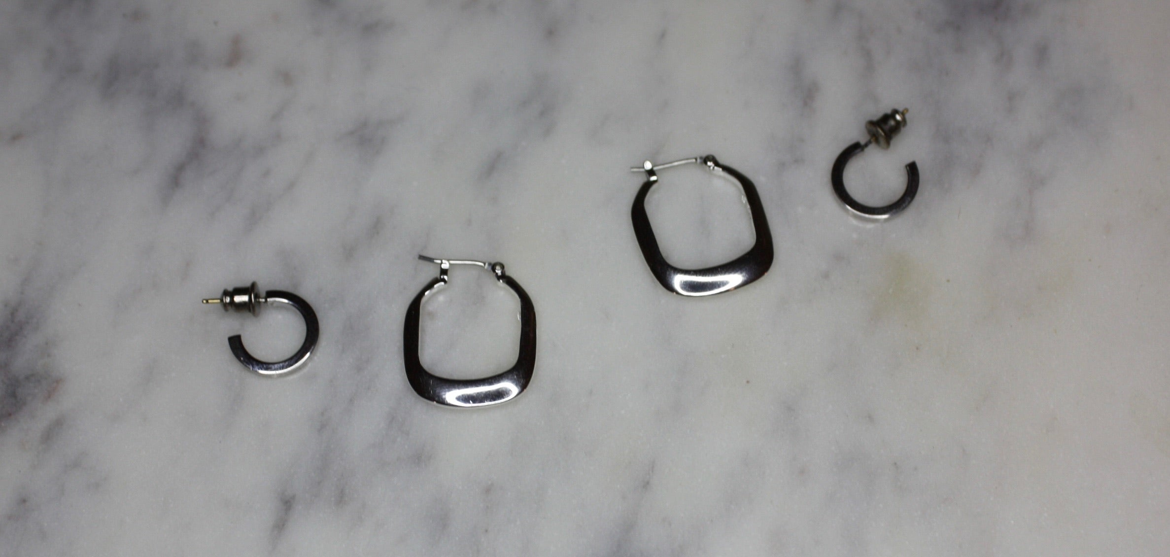 Sterling Silver Square Hoops