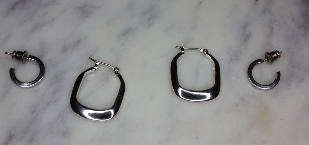 Sterling Silver Square Hoops