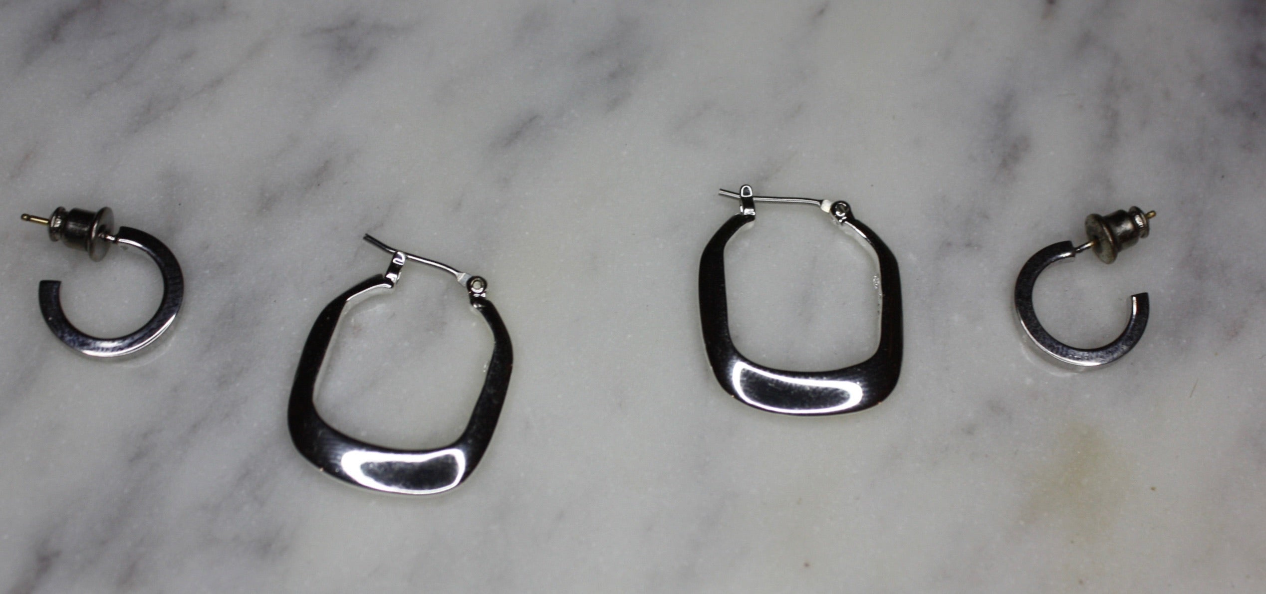 Sterling Silver Square Hoops