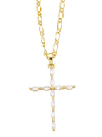 Stone Cross Pendant Necklace