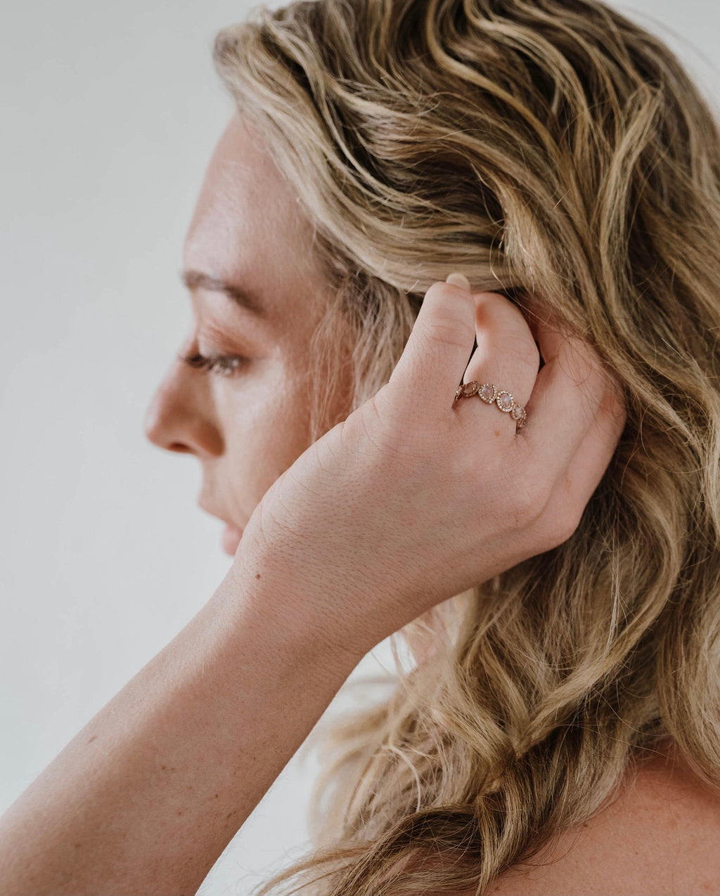 Rose Gold Moonstone Ring