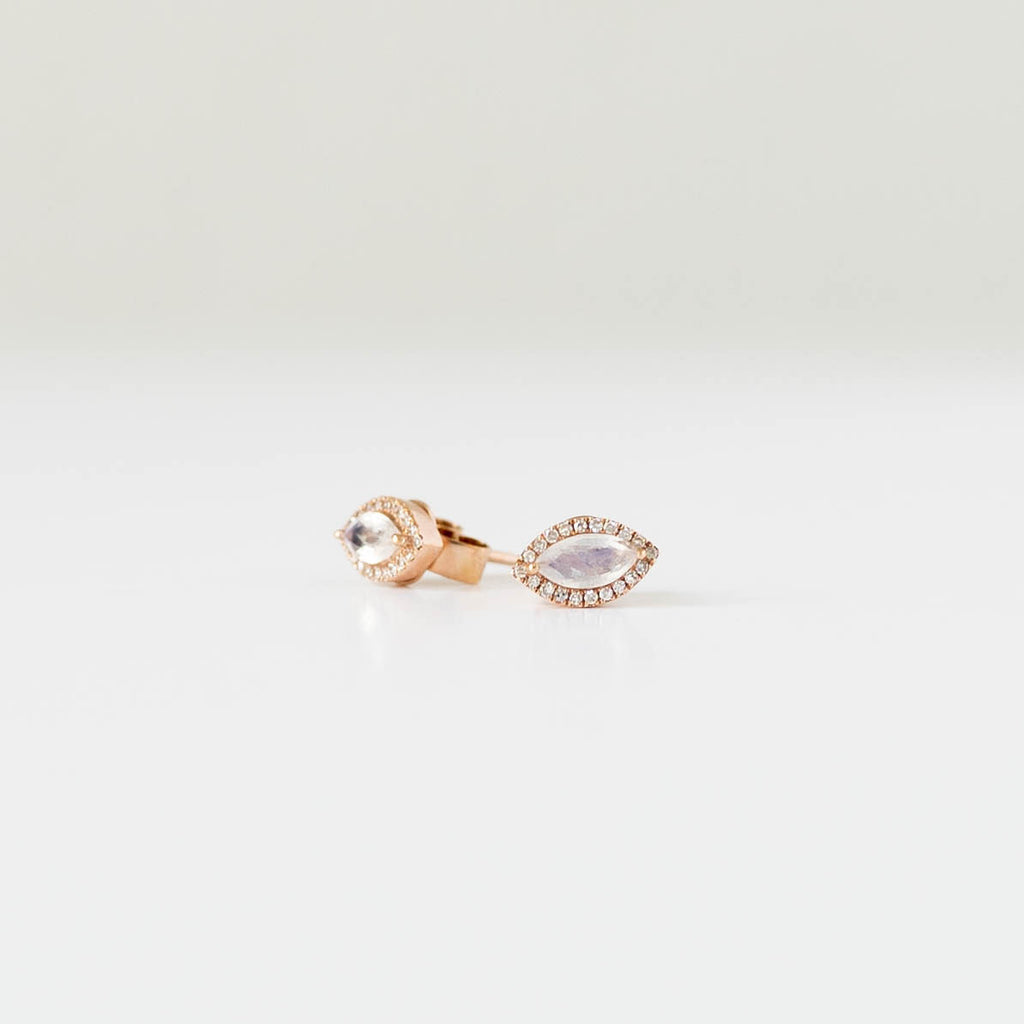 Rose Gold Moonstone Earrings