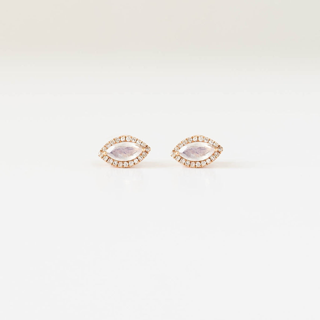 Rose Gold Moonstone Earrings