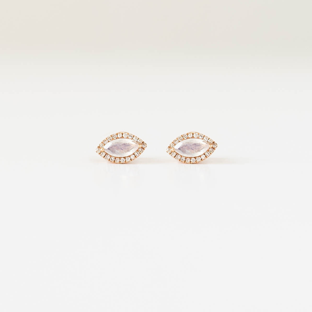 Rose Gold Moonstone Earrings